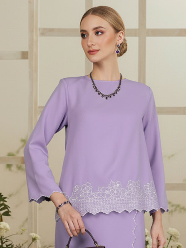 BAJU KURUNG KEDAH AGNES (LILAC)